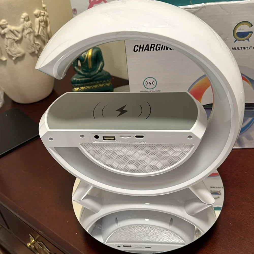 LED wireless charging speaker multiple color function